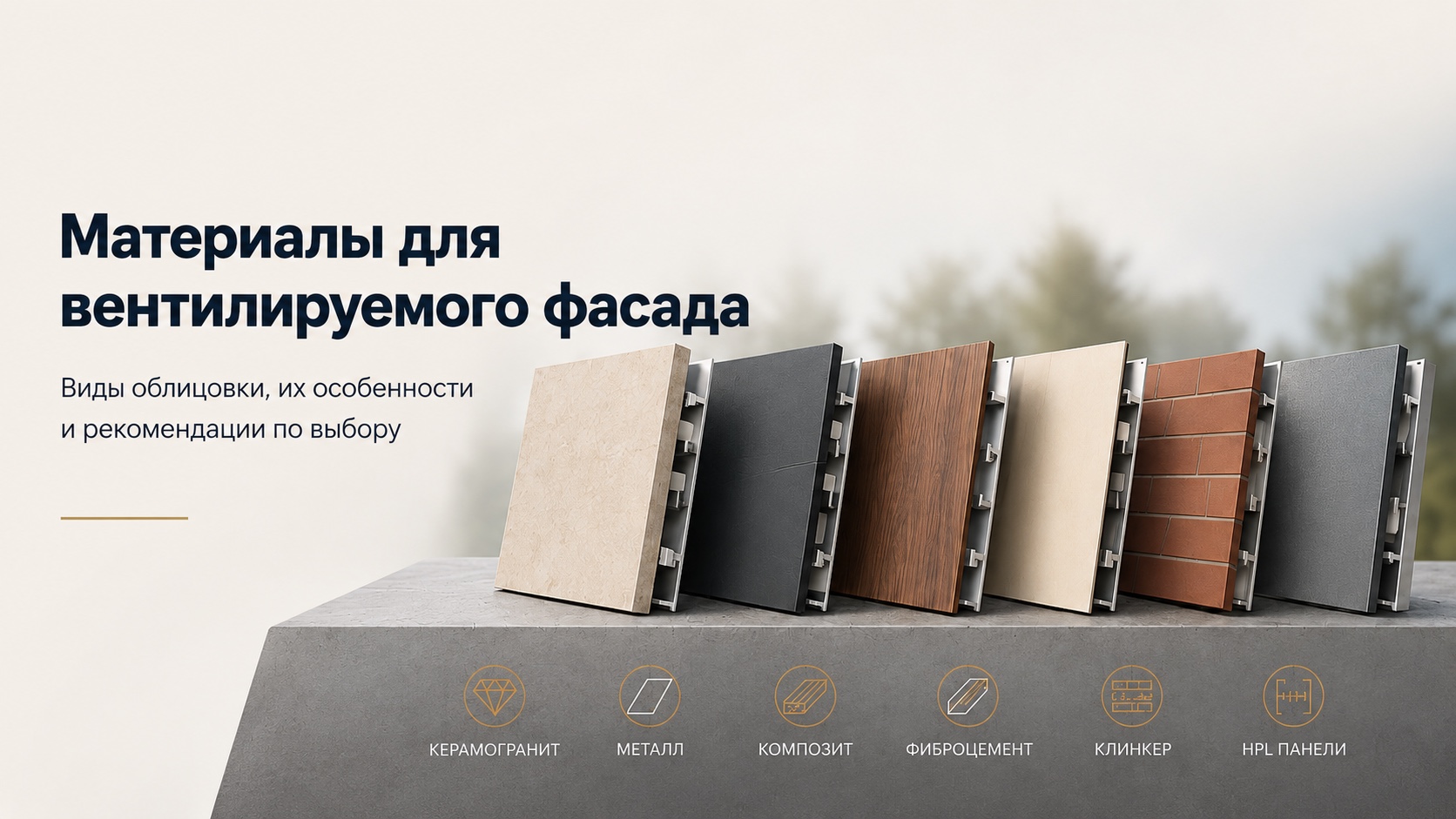 Варианты облицовочных материалов для вентилируемого фасада